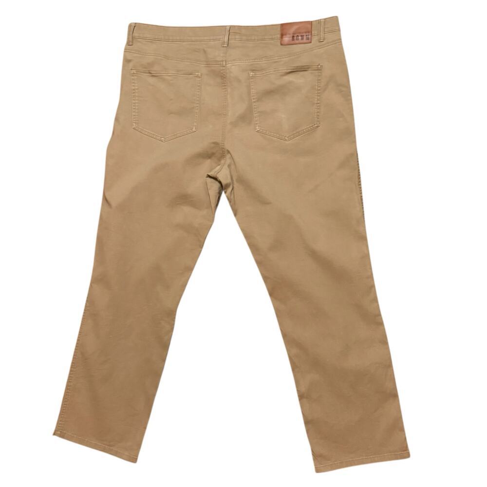 ROWM Chino 5 Pocket Pants Mens Peanut Brown Straight Leg Stretch Khakis 42/32 - Picture 3 of 6